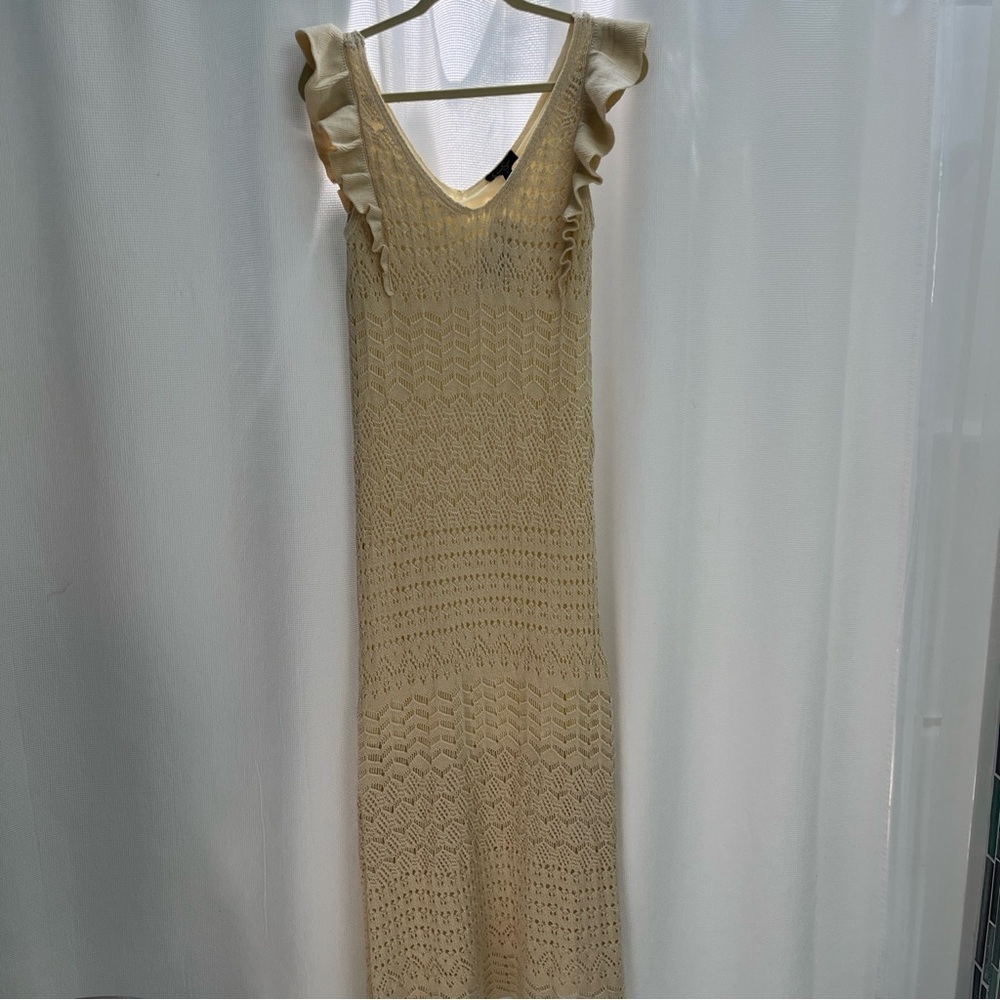 Jessica Simpson Women’s‎ Ocean Crochet Cream Maxi Dress Large Cottagecore